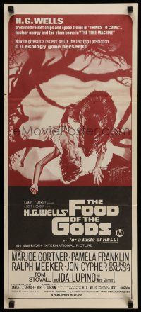6k793 FOOD OF THE GODS Aust daybill '76 artwork of giant rat feasting on dead girl by Drew!