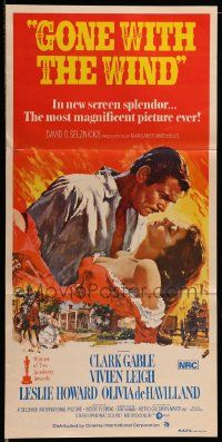6k807 GONE WITH THE WIND Aust daybill R70s Clark Gable, Vivien Leigh, all-time classic!