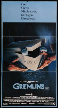 6k814 GREMLINS Aust daybill '84 Steven Spielberg, Joe Dante, great John Alvin artwork!