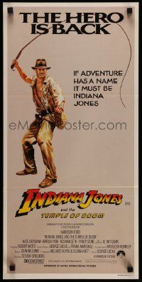 6k840 INDIANA JONES & THE TEMPLE OF DOOM Aust daybill '84 hero Harrison Ford is back!