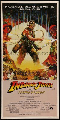 6k839 INDIANA JONES & THE TEMPLE OF DOOM Aust daybill '84 art of Harrison Ford by Mike Vaughan!