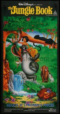 6k845 JUNGLE BOOK Aust daybill R90s Walt Disney cartoon classic, great image of Mowgli & friends!