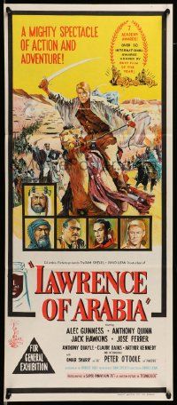 6k850 LAWRENCE OF ARABIA Aust daybill '63 David Lean classic stone litho of Peter O'Toole!