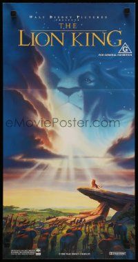 6k852 LION KING Aust daybill '94 blue style, classic Disney African cartoon!