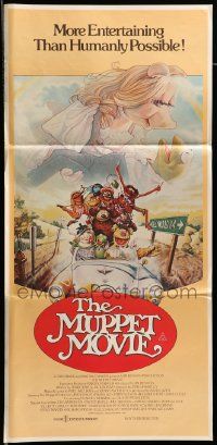 6k877 MUPPET MOVIE Aust daybill '79 Jim Henson, Drew Struzan art of Kermit the Frog & Miss Piggy!