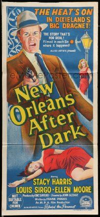 6k882 NEW ORLEANS AFTER DARK Aust daybill '58 Louisiana smuggling, big Dixieland crime shocker!
