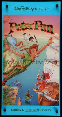 6k901 PETER PAN Aust daybill R92 Walt Disney animated cartoon fantasy classic, great art!