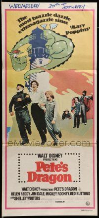 6k902 PETE'S DRAGON Aust daybill '77 Walt Disney animation/live action, colorful art of Elliott!