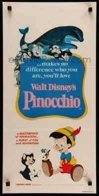 6k905 PINOCCHIO Aust daybill R82 Disney classic cartoon about a wooden boy who wants to be real!