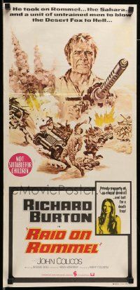 6k912 RAID ON ROMMEL Aust daybill '71 Richard Burton, Wolfgang Preiss as The Desert Fox, WWII!