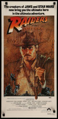6k913 RAIDERS OF THE LOST ARK Aust daybill '81 Harrison Ford by Richard Amsel!
