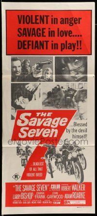 6k938 SAVAGE SEVEN Aust daybill '68 AIP, bad bikers, the open road their killing ground!