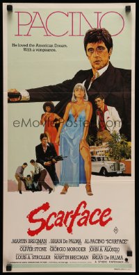 6k939 SCARFACE Aust daybill '83 art of Al Pacino as Tony Montana, Michelle Pfeiffer!
