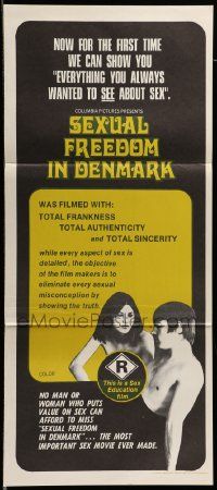 6k942 SEXUAL FREEDOM IN DENMARK Aust daybill '69 Dansk Sexualitet, sex education, what is obscene?