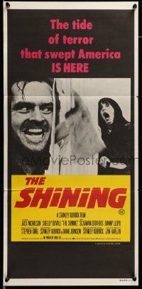 6k944 SHINING Aust daybill '80 Stephen King & Stanley Kubrick horror, crazy Jack Nicholson!