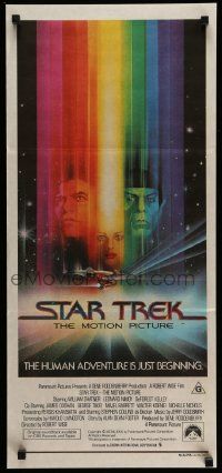 6k954 STAR TREK Aust daybill '79 cool art of William Shatner & Leonard Nimoy by Bob Peak!