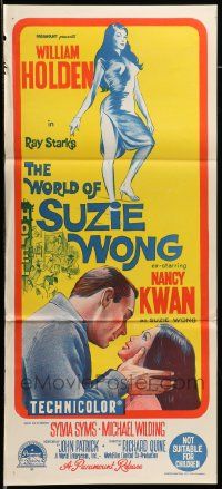 6k993 WORLD OF SUZIE WONG Aust daybill '60 William Holden was the first man that Kwan ever loved!