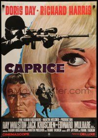 6k309 CAPRICE German '67 pretty Doris Day, Richard Harris, sniper art, purple title design!