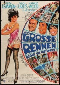6k347 GREAT RACE German '65 Blake Edwards, great different art of sexy Natalie Wood in lingerie!