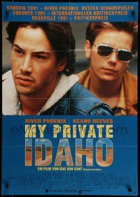 6k374 MY OWN PRIVATE IDAHO German '91 close up of smoking River Phoenix & Keanu Reeves!