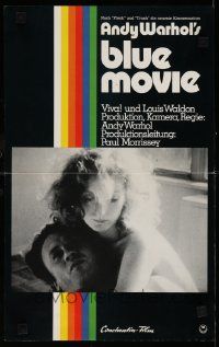 6k257 BLUE MOVIE German 12x19 '72 Andy Warhol, Paul Morrissey, sex thriller!