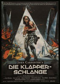 6k260 ESCAPE FROM NEW YORK German 12x17 '81 Carpenter, art of Kurt Russell as Snake by Chase!