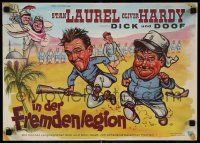 6k261 FLYING DEUCES German 12x19 R60s great wacky artwork of Stan Laurel & Oliver Hardy!