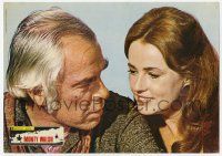 6k069 MONTE WALSH Spanish LC '70 great image of cowboy Lee Marvin & pretty Jeanne Moreau!