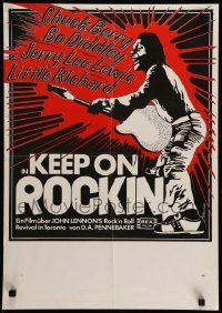 6k126 KEEP ON ROCKIN' Swiss '69 different P. Blumer art of rocker with guitar!