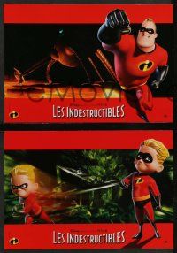 6k639 INCREDIBLES 6 French LCs '04 Walt Disney/Pixar, Nelson, Jackson, sci-fi superhero family!