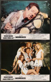 6k580 MOONRAKER 8 French LCs '79 many images of Roger Moore as James Bond, different!