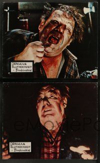 6k111 DRACULA VS. FRANKENSTEIN 4 German LCs '71 Lon Chaney Jr., wacky monster images!