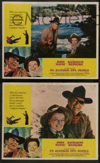 6k051 ROOSTER COGBURN 8 Mexican LCs '75 John Wayne with eye patch & Katharine Hepburn!