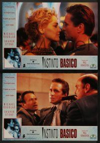 6k056 BASIC INSTINCT 12 Spanish LCs '92 Paul Verhoeven directed, Michael Douglas & Sharon Stone!