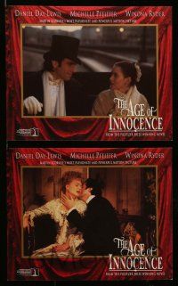 6m521 AGE OF INNOCENCE 8 8x10 mini LCs '93 Martin Scorsese, Daniel Day-Lewis & Michelle Pfeiffer!