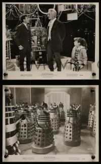 6m895 DR. WHO & THE DALEKS 4 8x10 stills '66 Barrie Ingham, humans fighting the mutant-cyborgs!