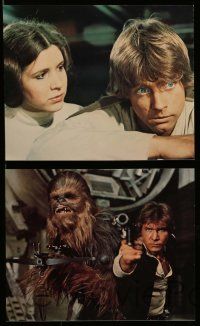 6m548 STAR WARS 8 color deluxe 8x10 stills '77 Luke, Leia, Han, Chewbacca, Obi-Wan, C-3PO, R2-D2!