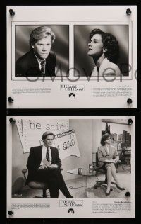 6m310 HE SAID SHE SAID presskit w/ 8 stills '91 Kevin Bacon, Perkins, a story of true love!