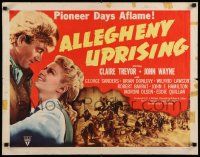 6p013 ALLEGHENY UPRISING 1/2sh R52 John Wayne & Claire Trevor with arms around each other!