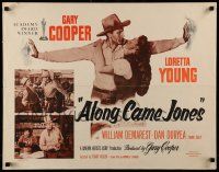 6p015 ALONG CAME JONES 1/2sh R53 western cowboy Gary Cooper with sexy Loretta Young!