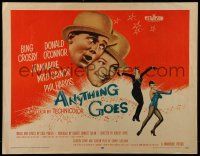 6p025 ANYTHING GOES 1/2sh '56 Bing Crosby, Donald O'Connor, music by Cole Porter!