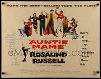 6p033 AUNTIE MAME 1/2sh '58 classic Rosalind Russell family comedy from play & novel!