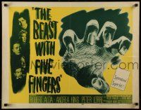 6p043 BEAST WITH FIVE FINGERS 1/2sh R56 Peter Lorre, your flesh will creep at the hand that crawls!
