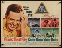 6p095 COME BLOW YOUR HORN 1/2sh '63 close up of laughing Frank Sinatra, from Neil Simon's play!