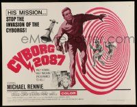 6p104 CYBORG 2087 1/2sh '66 Michael Rennie must stop the invasion of the cyborgs, cool sci-fi!