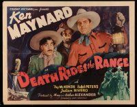 6p111 DEATH RIDES THE RANGE 1/2sh '40 Ken Maynard, Fay McKenzie, Peters & Rivero!