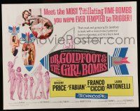 6p128 DR. GOLDFOOT & THE GIRL BOMBS 1/2sh '66 Mario Bava, Vincent Price & sexy half-dressed babes!