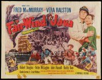 6p145 FAIR WIND TO JAVA style B 1/2sh '53 art of Fred MacMurray & sexy Vera Ralston in South Seas!