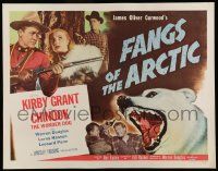 6p147 FANGS OF THE ARCTIC 1/2sh '53 cool image of Mountie Kirby Grant w/rifle, polar bear!