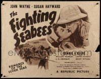 6p153 FIGHTING SEABEES 1/2sh R54 close-up romantic art of John Wayne & Susan Hayward!